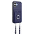 iPhone 17 R20 Crossbody Rope Ring Card Holder Phone Case - Blue