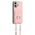 iPhone 17 R20 Crossbody Rope Ring Card Holder Phone Case - Pink