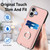 iPhone 17 R20 Crossbody Rope Ring Card Holder Phone Case - Pink