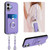 iPhone 17 R20 Crossbody Rope Ring Card Holder Phone Case - Purple
