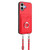 iPhone 17 R20 Crossbody Rope Ring Card Holder Phone Case - Red