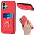 iPhone 17 R20 Crossbody Rope Ring Card Holder Phone Case - Red