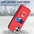 iPhone 17 R20 Crossbody Rope Ring Card Holder Phone Case - Red