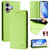 iPhone 17 RC01 Dual-Folded Magnetic Suction RFID Leather Phone Case - Grass Green
