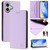iPhone 17 RC01 Dual-Folded Magnetic Suction RFID Leather Phone Case - Light Purple