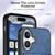 iPhone 17 Retro Card Wallet Fold Leather Phone Case with Strap - Blue