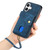 iPhone 17 Retro Card Wallet Fold Leather Phone Case with Strap - Blue