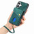 iPhone 17 Retro Card Wallet Fold Leather Phone Case with Strap - Green