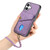 iPhone 17 Retro Card Wallet Fold Leather Phone Case with Strap - Purple