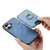 iPhone 17 Retro Cross Leather Card Bag MagSafe Phone Case - Blue