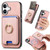 iPhone 17 Retro Cross Leather Card Bag MagSafe Phone Case - Pink