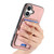 iPhone 17 Retro Cross Leather Card Bag MagSafe Phone Case - Pink