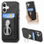 iPhone 17 Retro Folding Ring Holder Card Bag MagSafe Phone Case - Black