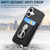 iPhone 17 Retro Folding Ring Holder Card Bag MagSafe Phone Case - Black