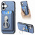 iPhone 17 Retro Folding Ring Holder Card Bag MagSafe Phone Case - Blue