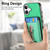 iPhone 17 Retro Folding Ring Holder Card Bag MagSafe Phone Case - Green