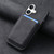 iPhone 17 Retro Leather Card Bag Magnetic Phone Case - Black