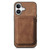 iPhone 17 Retro Leather Card Bag Magnetic Phone Case - Brown