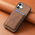 iPhone 17 Retro Leather Card Bag Magnetic Phone Case - Brown
