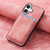 iPhone 17 Retro Leather Card Bag Magnetic Phone Case - Pink