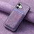 iPhone 17 Retro Leather Card Bag Magnetic Phone Case - Purple