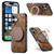 iPhone 17 Retro Leather Rotation Round Holder Phone Case - Brown