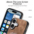 iPhone 17 Retro Leather Rotation Round Holder Phone Case - Brown