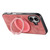 iPhone 17 Retro Leather Rotation Round Holder Phone Case - Pink