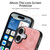 iPhone 17 Retro Leather Rotation Round Holder Phone Case - Pink
