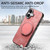 iPhone 17 Retro Leather Rotation Round Holder Phone Case - Pink