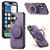 iPhone 17 Retro Leather Rotation Round Holder Phone Case - Purple