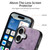 iPhone 17 Retro Leather Rotation Round Holder Phone Case - Purple