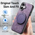 iPhone 17 Retro Leather Rotation Round Holder Phone Case - Purple