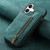 iPhone 17 Retro Leather Zipper Wallet Back Phone Case - Green