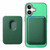 iPhone 17 Retro Magsafe Card Bag PU Back Cover Phone Case - Green