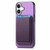 iPhone 17 Retro Magsafe Card Bag PU Back Cover Phone Case - Purple