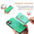 iPhone 17 Retro Magsafe Cross Leather Ring Holder Card Bag Phone Case - Green