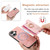 iPhone 17 Retro Magsafe Cross Leather Ring Holder Card Bag Phone Case - Pink