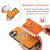 iPhone 17 Retro Magsafe Cross Leather Ring Holder Card Bag Phone Case - Yellow