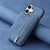 iPhone 17 Retro MagSafe Zipper Wallet Card Bag Back Phone Case - Blue