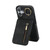 iPhone 17 Retro Ring and Zipper RFID Card Slot Phone Case - Black