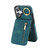 iPhone 17 Retro Ring and Zipper RFID Card Slot Phone Case - Blue