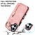 iPhone 17 Retro Ring and Zipper RFID Card Slot Phone Case - Pink