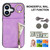 iPhone 17 Retro Ring and Zipper RFID Card Slot Phone Case - Purple