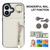 iPhone 17 Retro Ring and Zipper RFID Card Slot Phone Case - White