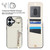 iPhone 17 Retro Ring and Zipper RFID Card Slot Phone Case - White