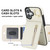 iPhone 17 Retro Ring and Zipper RFID Card Slot Phone Case - White