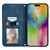 iPhone 17 Retro Skin Feel Magnetic Flip Leather Phone Case - Blue