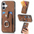 iPhone 17 Retro Skin-feel Ring Card Wallet Phone Case - Brown
