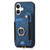 iPhone 17 Retro Skin-feel Ring Multi-card Wallet Phone Case - Blue